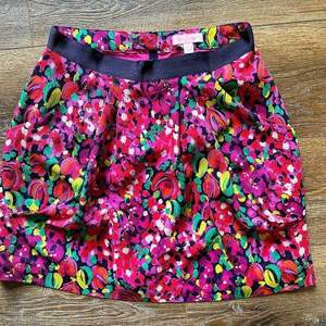 Lilly Pulitzer‎ Skirt Pink White Green Women's Size 4 Pockets Wild Confetti